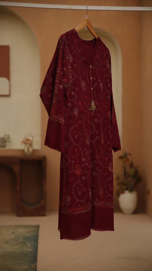 Jal Maroon Embroidery