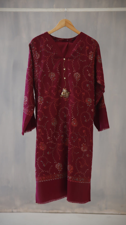 Jal Maroon Embroidery