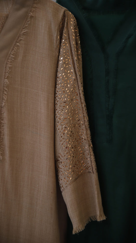 Beige Pashmina Crystal