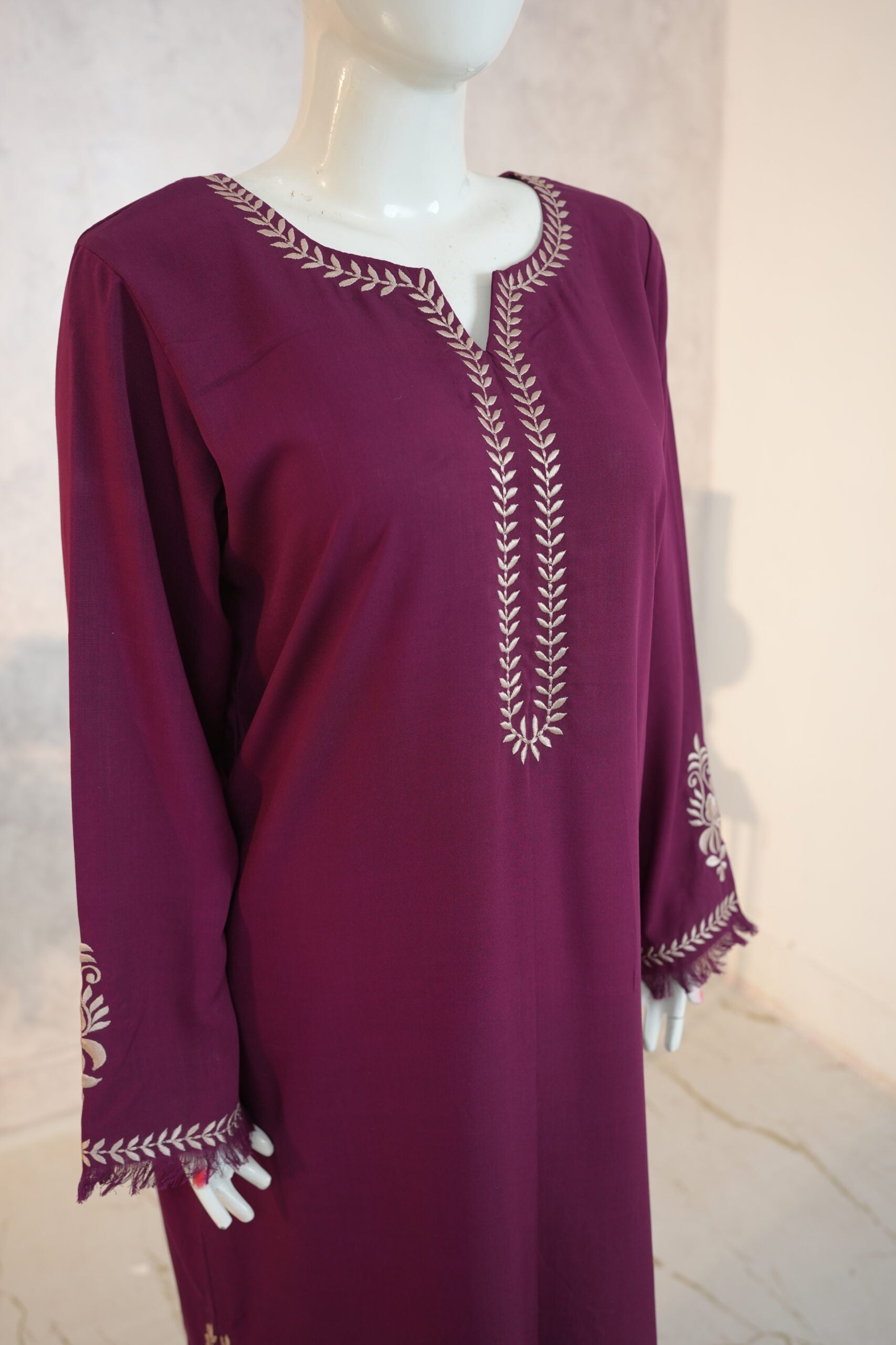 Zarif Long Kaftan Deep Plum