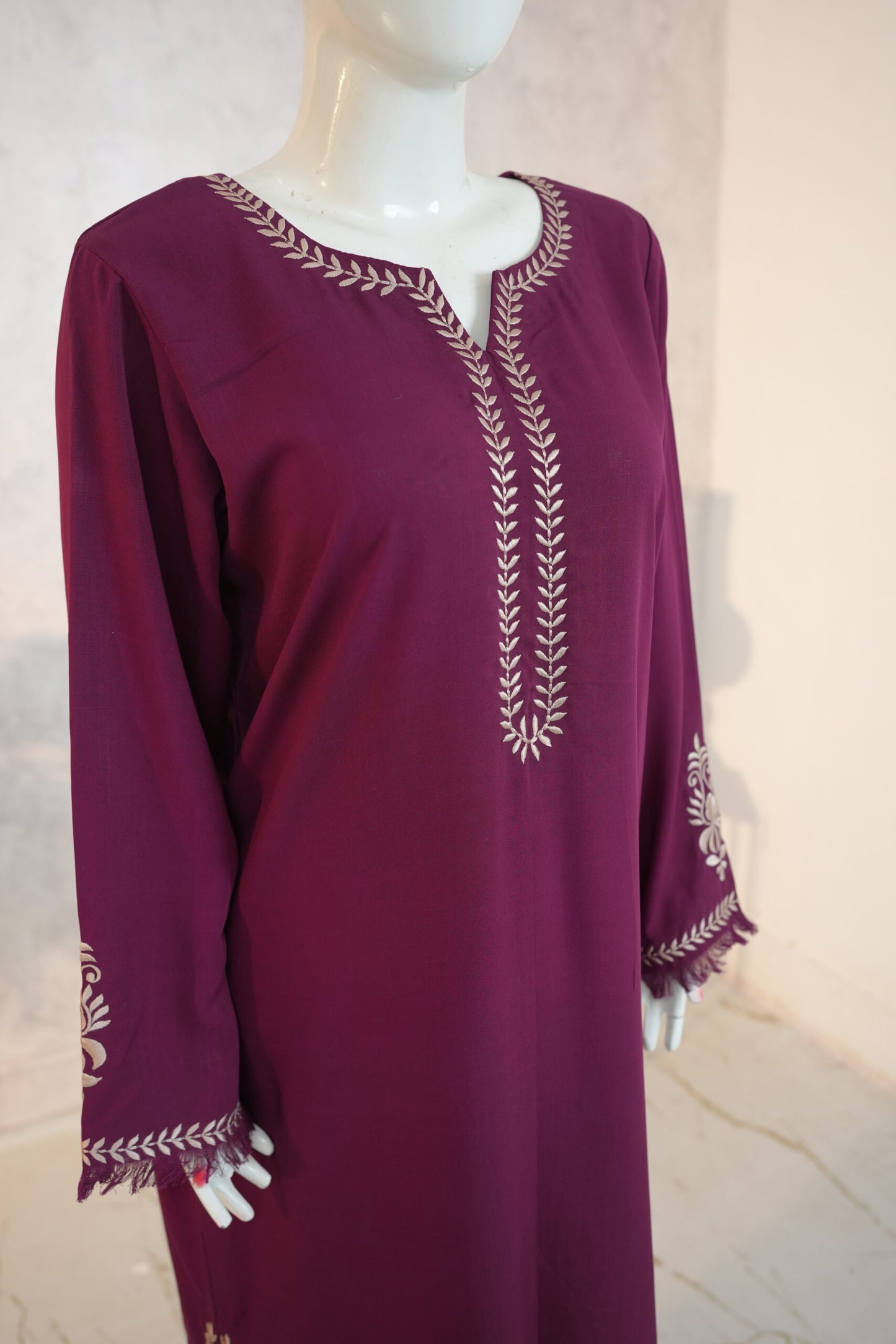 Zarif Long Kaftan Deep Plum