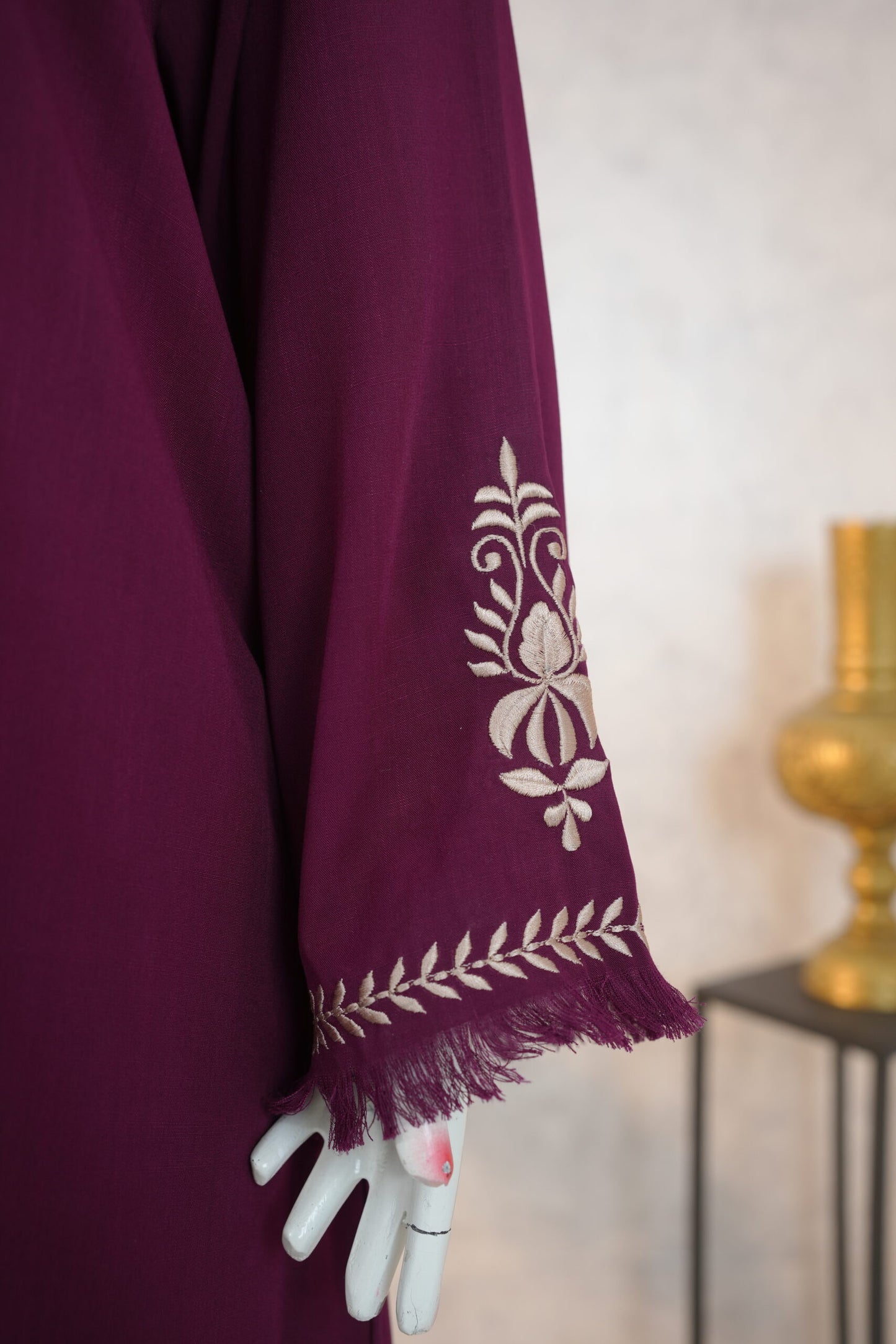 Zarif Long Kaftan Deep Plum