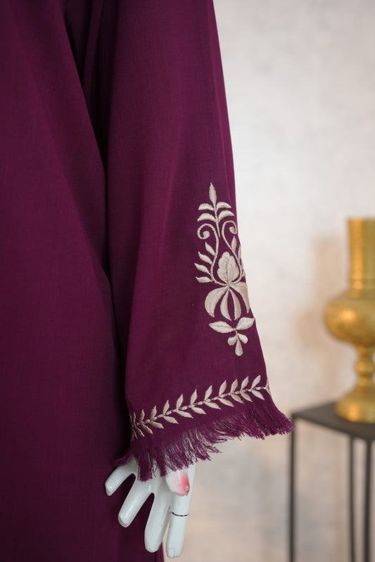 Zarif Long Kaftan Deep Plum
