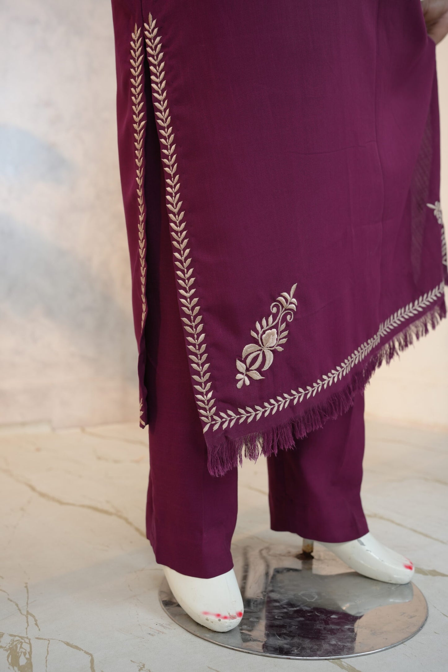 Zarif Long Kaftan Deep Plum