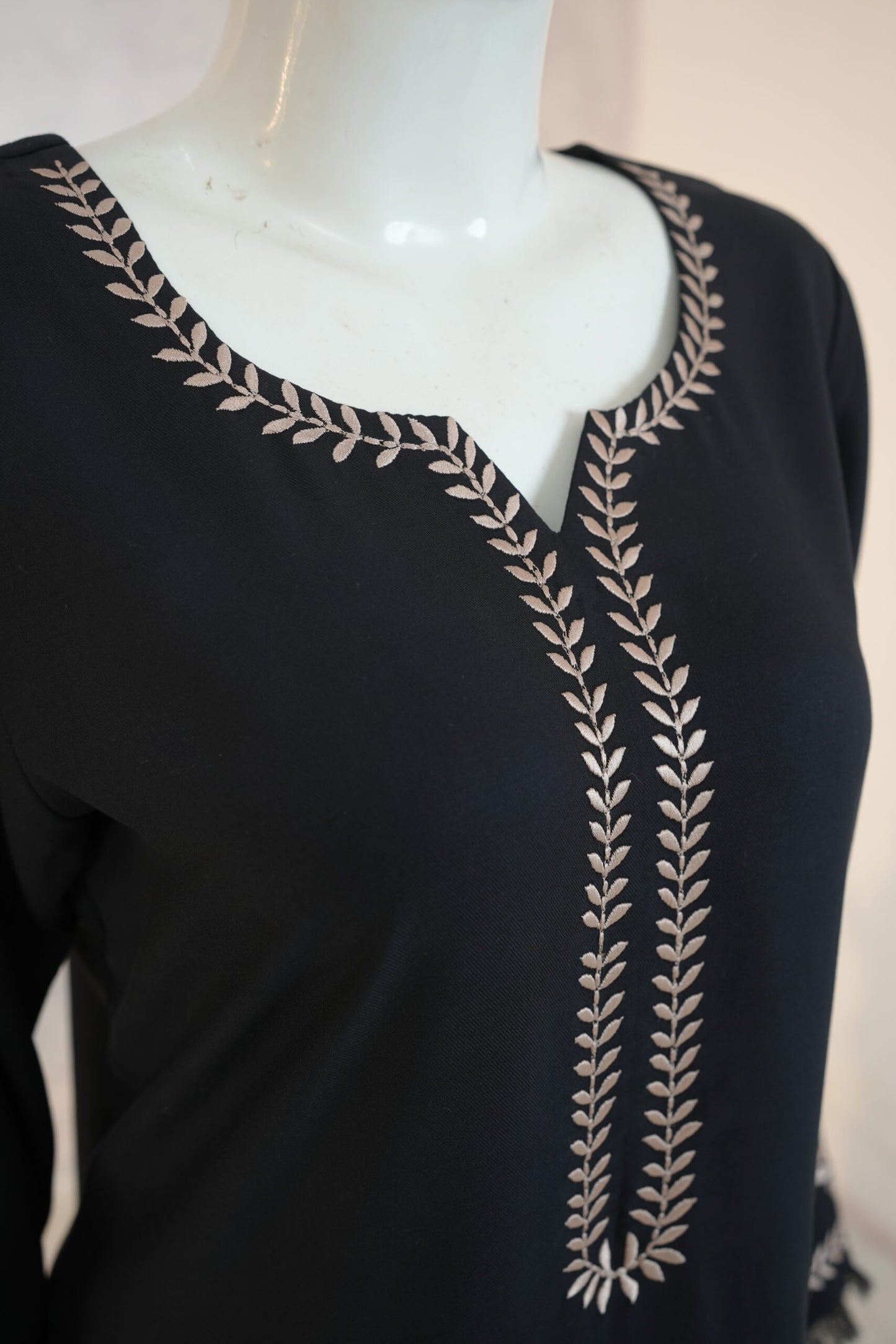 Zarif Long Kaftan Cherry Black