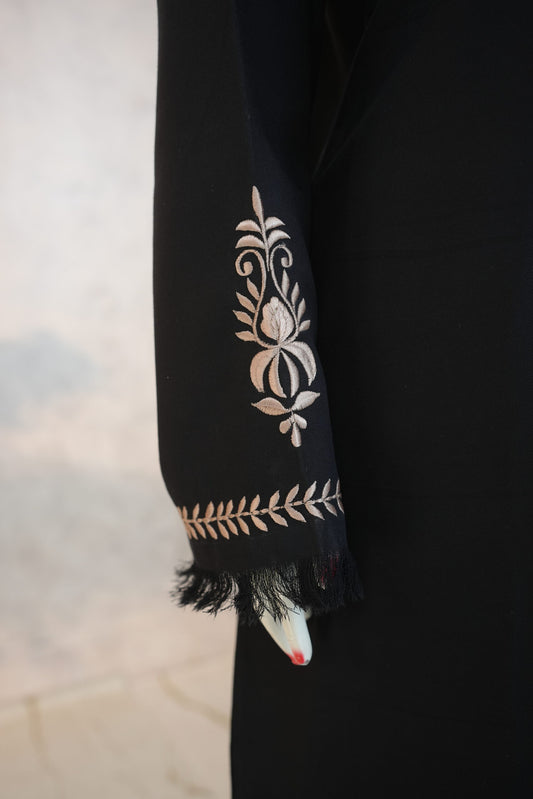 Zarif Long Kaftan Cherry Black