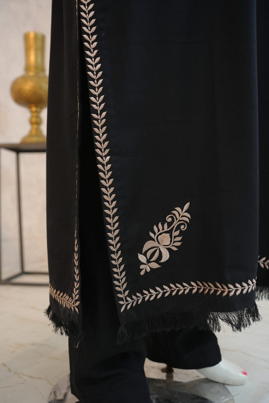 Zarif Long Kaftan Cherry Black