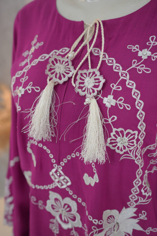 Zarif Lonf Shirt - Magenta Fuchsia