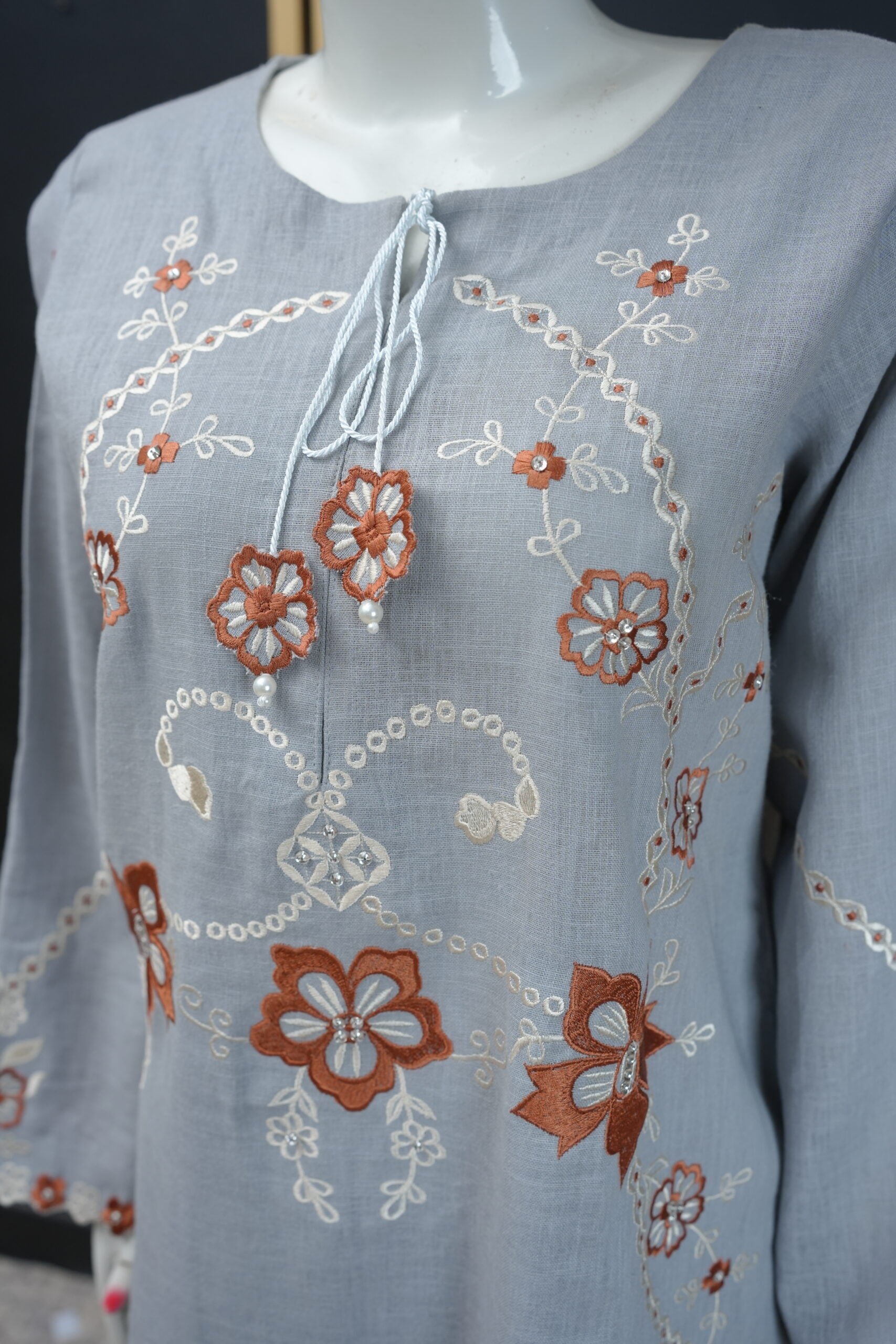 Zarif Long Shirt - Soft Dove Grey