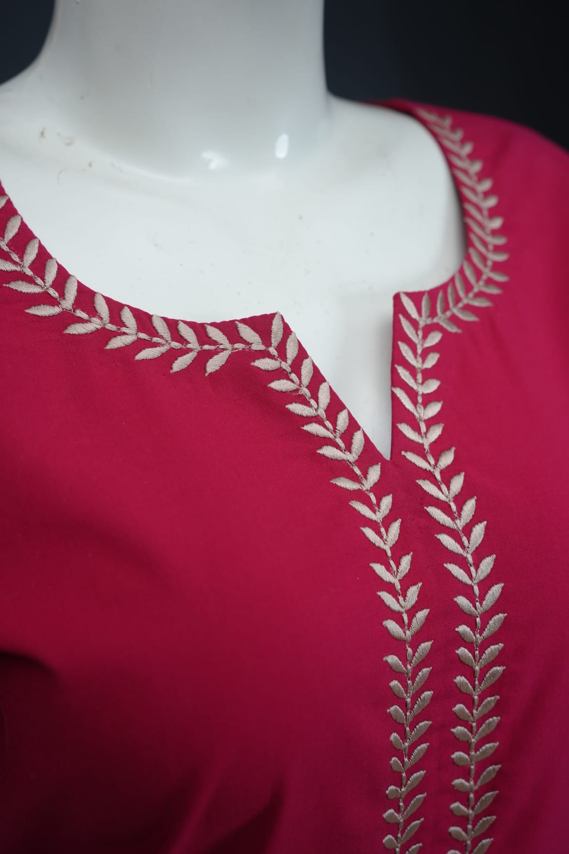 Zarif Long Kaftan Cherry Red