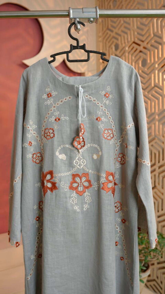 Zarif Long Shirt - Soft Dove Grey
