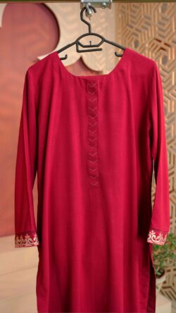 Zarif Blockprint Set Deep Maroon