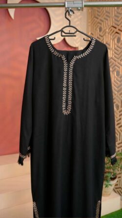 Zarif Long Kaftan Cherry Black