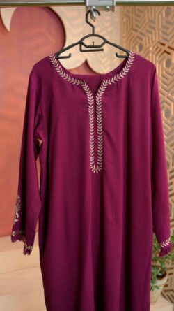 Zarif Long Kaftan Deep Plum